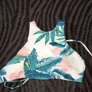 high neck swim suit top